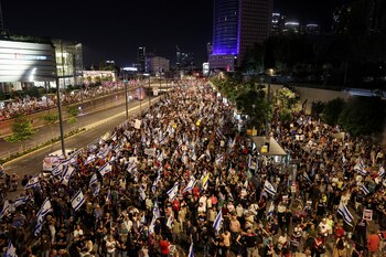 Manifestaciones contra Netanyahu en Israel para que vuelvan los rehenes (REUTERS/Eloisa Lopez)