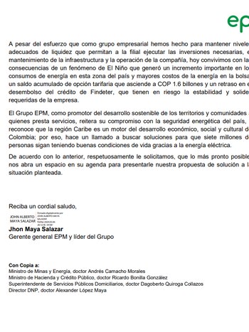El gerente de Empresas Públicas de Medellín (EPM), John Maya, ya había explicado en mayo de 2024 que el saldo acumulado de opción tarifaria asciende a $1.6 billones - crédito EPM