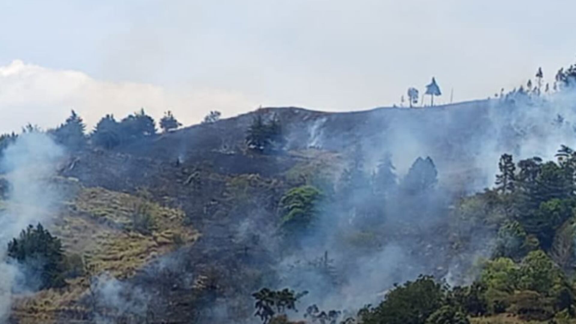 Imágenes de parte de los terrenos afectados por las llamas, en Sutatenza, Boyacá - crédito captura de pantalla SIN Ataduras/Facebook