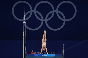 Andres Villarreal, clavadista mexicano, durante