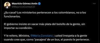 Senador Mauricio Gómez por discusión