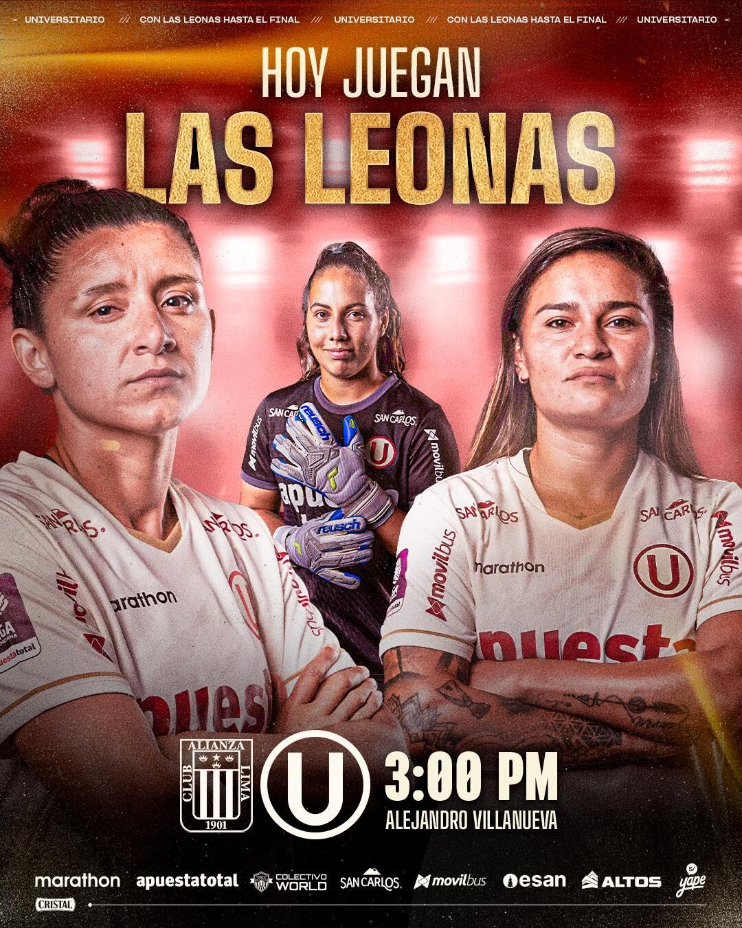 O Universitario buscará derrotar o Universitario na maturidade ao final do campeonato feminino 2025. Crédito: Prensa U