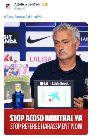 La publicación en X del Atlético de Madrid (redes sociales)
