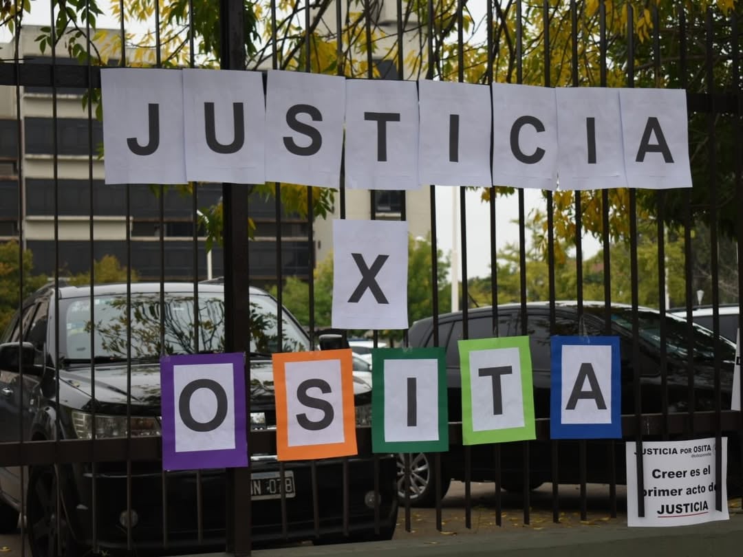 El reclamo de justicia en las rejas de los tribunales lomenses (Foto: Instagram @todxsporosita)