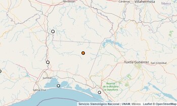 Temblor reportado en Chiapas.
(SSN)