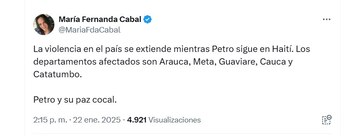 María Fernanda Cabal en X