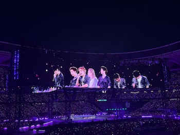 Primera noche de BTS en Madrid, el 26 de junio de 2026. (Infobae España)