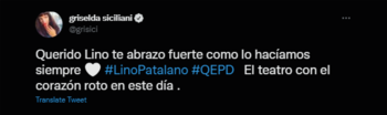 Griselda Siciliani despidió a Lino