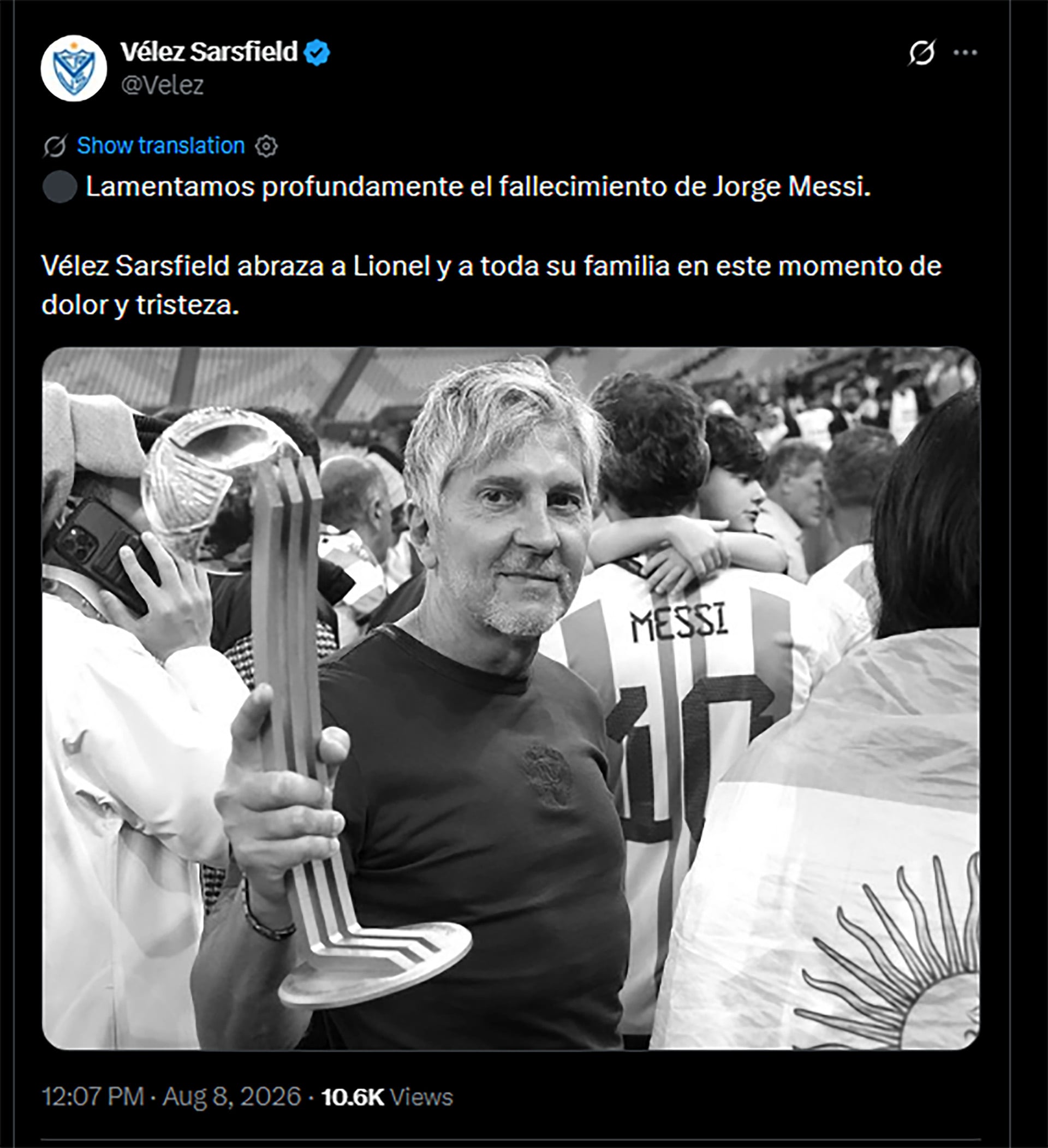 mensajes por fallecimiento de jorge messi