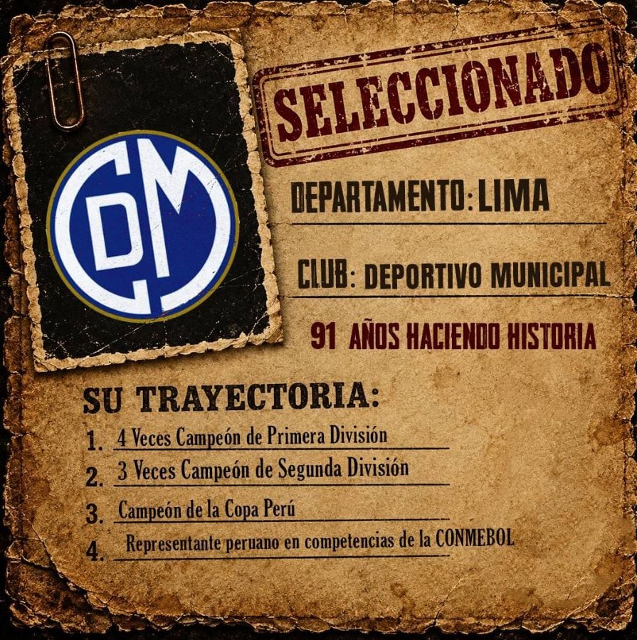 Tres instituciones limeñas con historia fueron incluidas en la Tradición Copera 2026. Deportivo Municipal, Ciclista Lima y Walter Ormeño buscan recuperar protagonismo y acercarse nuevamente al fútbol profesional. (Tradición Copera)
