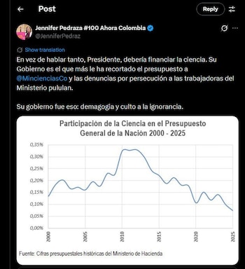 Jennifer Pedraza contestó al mensaje