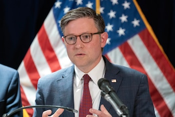 El presidente de la Cámara de Representantes de Estados Unidos, Mike Johnson, en el Congreso en Washington (AP foto/Jose Luis Magana)