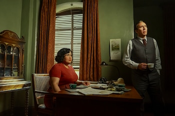 Janet Ross (Karen Rodriguez) and Ben Reilly/Spiderman (Nicolas Cage) in SPIDER-NOIR
Photo: Aaron Epstein/Prime
© Amazon Content Services LLC