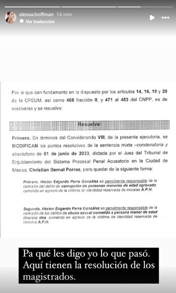 La decisión de los magistrados se comunicó a la familia Hoffman-Parra tras la última audiencia
