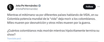 Jota Pe Hernández cuestionó a