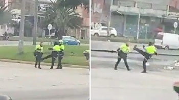 Policías de Transmilenio se pelean