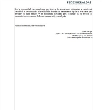 La federación destaca la transparencia