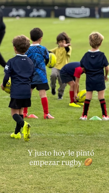 Belisario en su primera práctica de rugby
