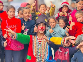 Tío Tito, payaso en Gaza