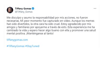 El texto acompañó su video