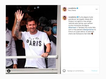 Posteo de Ronaldinho sobre Messi