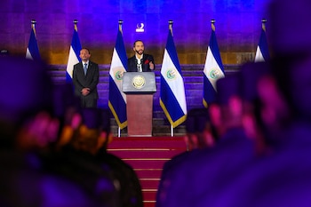 Nayib Bukele durante un evento