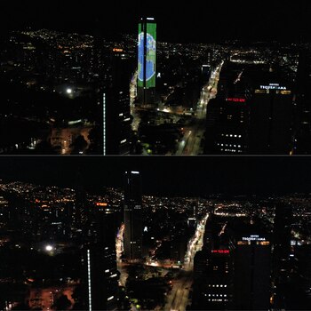 El edificio Colpatria en Bogotá