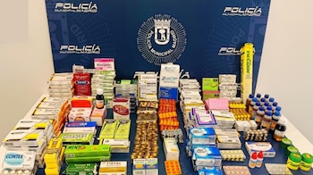 Medicamentos incautados en la carnicería