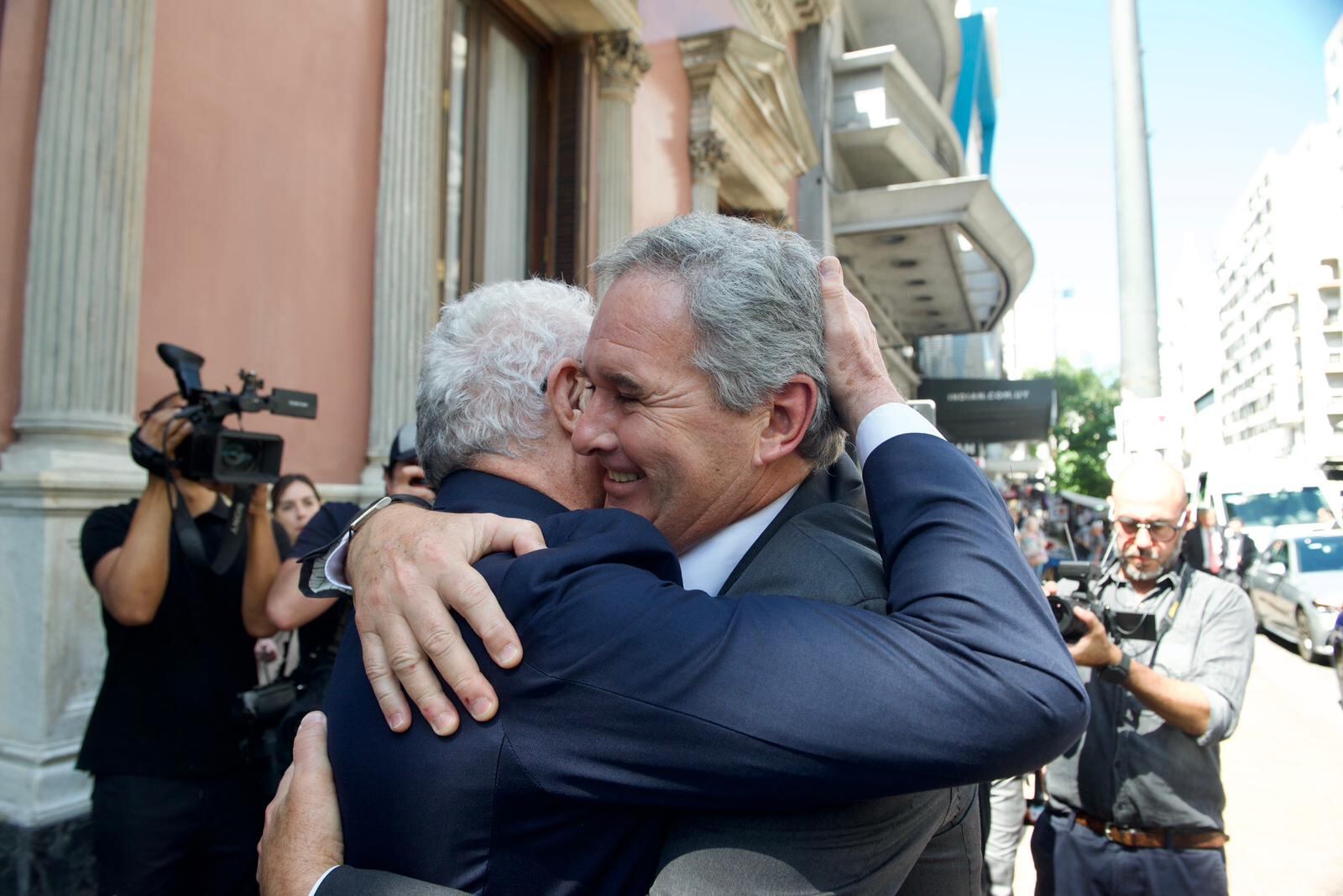 Los cancilleres Pablo Quirno y Mario Lubetkin (Cancillería Uruguay)