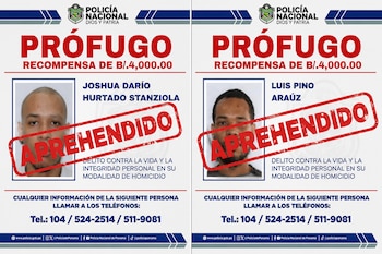 La Policía Nacional recapturó a Joshua Darío Hurtado Stanziola y Luis Pino Araúz, dos de los privados de libertad que escaparon de La Joyita el pasado 1 de junio. Con estas aprehensiones, siete evadidos permanecen prófugos. Tomadas de la PN