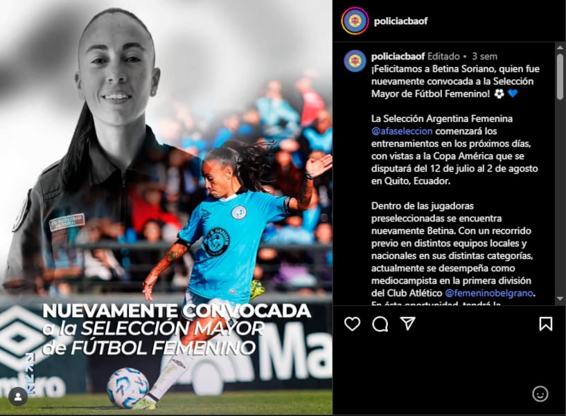 Soriano es parte de las fuerzas de la Policía de Córdoba