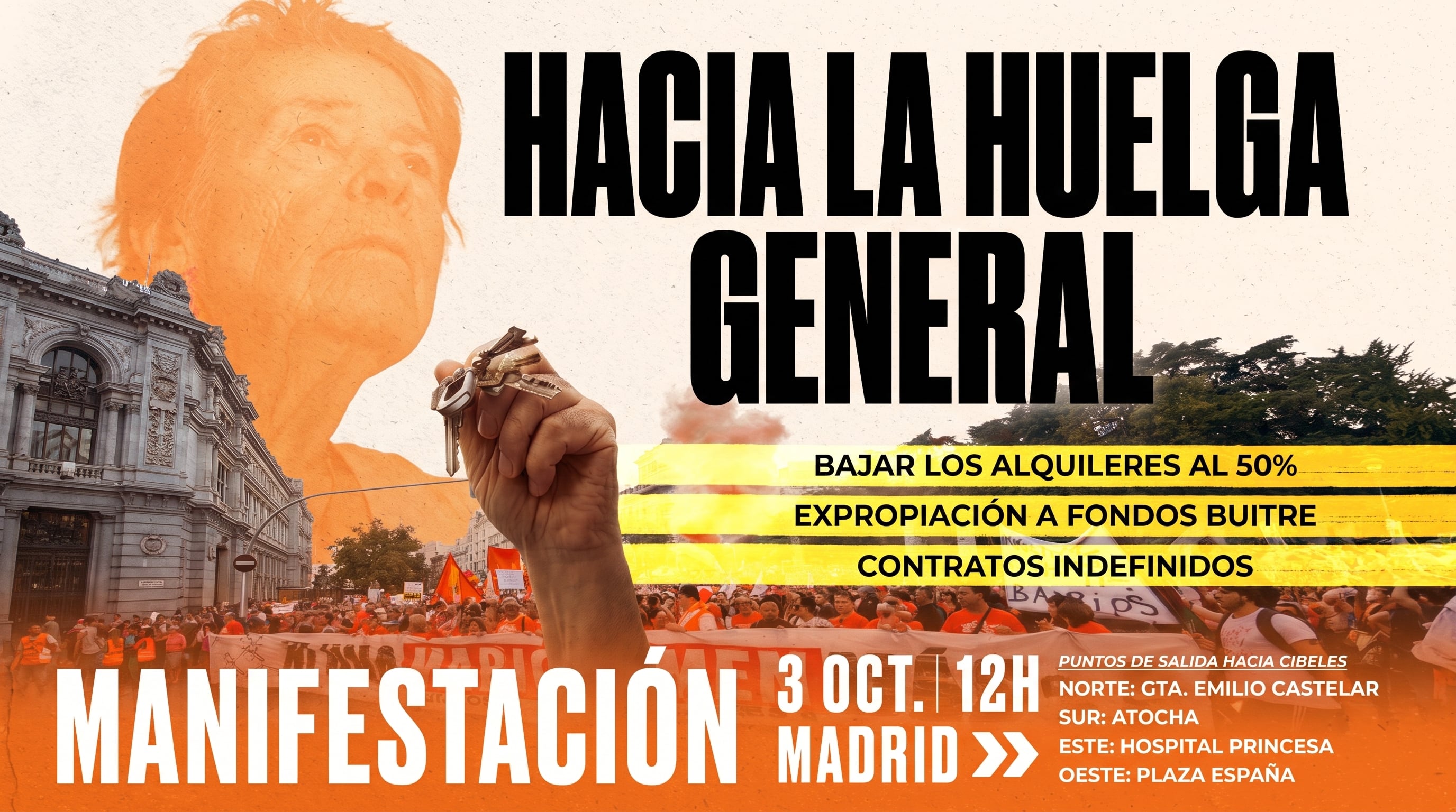 El Sindicato de Inquilinas convoca manifestaciones en Madrid este sábado 3 de octubre (X)