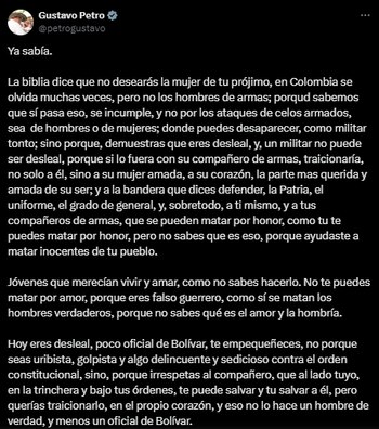 Trino de Petro en reacción