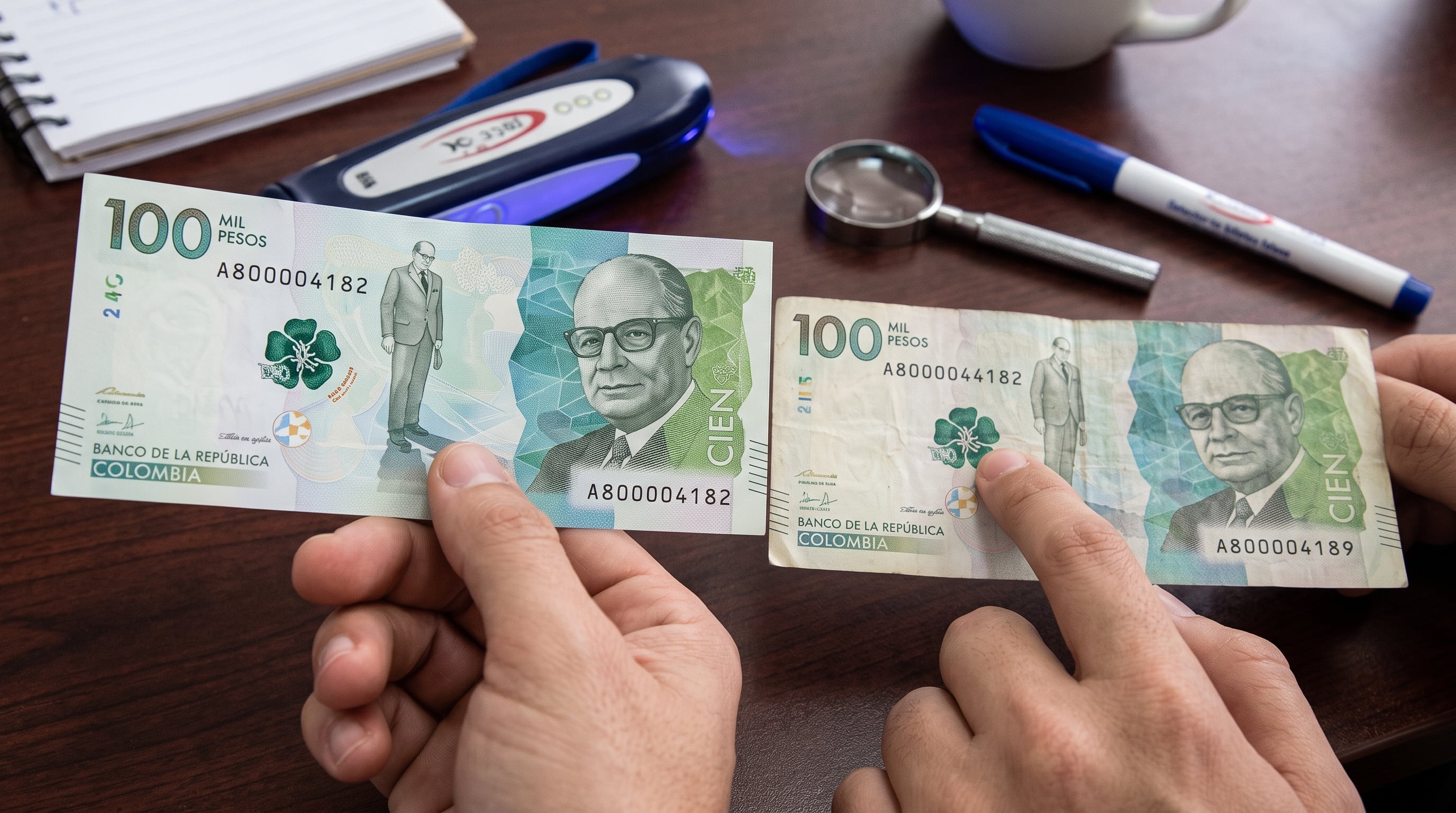 Los billetes de $100.000 requieren mayor atención durante las transacciones en efectivo - crédito VisualesIA Infobae