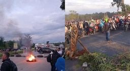 Cinco puntos carreteros amanecieron cerrados en Guatemala por el precio del diésel, mientras persiste un plantón de veteranos frente al Legislativo