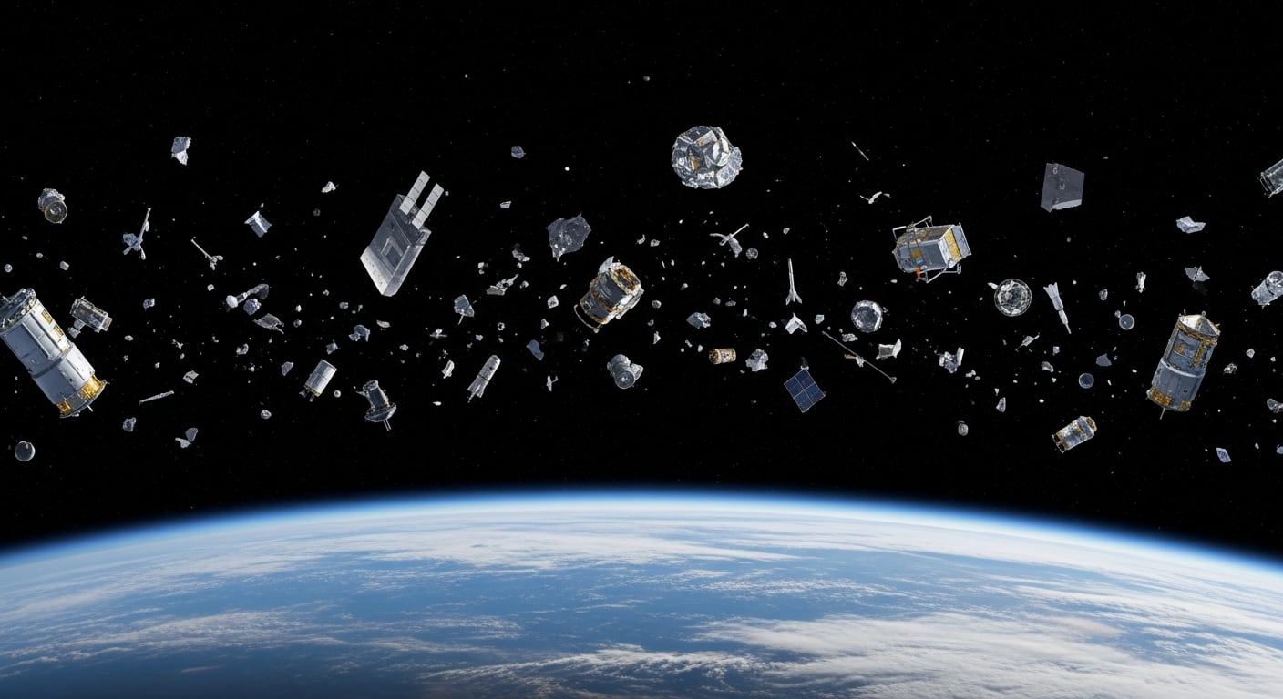 La basura espacial, con más de 45.000 piezas grandes y millones de fragmentos pequeños, representa un riesgo notable para la operación y retirada de la estación (Imagen Ilustrativa Infobae)