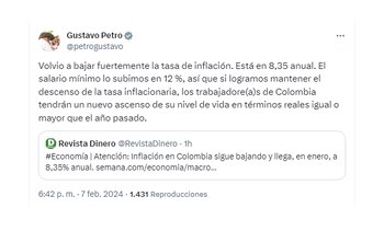 El presidente celebró el dato