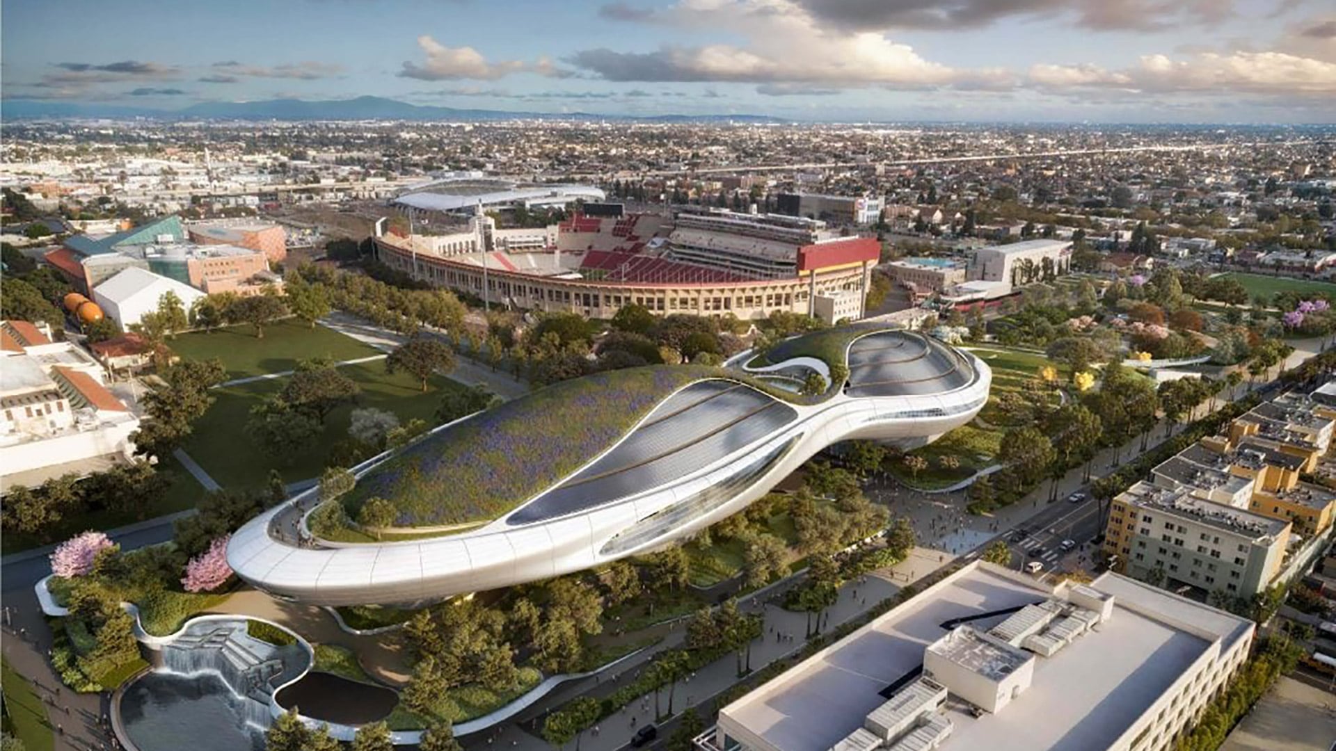 El Museo Lucas de Arte Narrativo, cofundado por George Lucas y Mellody Hobson en un edificio diseñado por el estudio MAD, resalta en la geografía urbana de Los Ángeles
