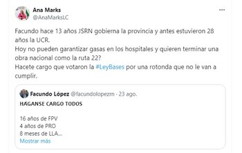 El comentario de la diputada