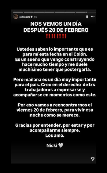 La artista rosarina manifestó su