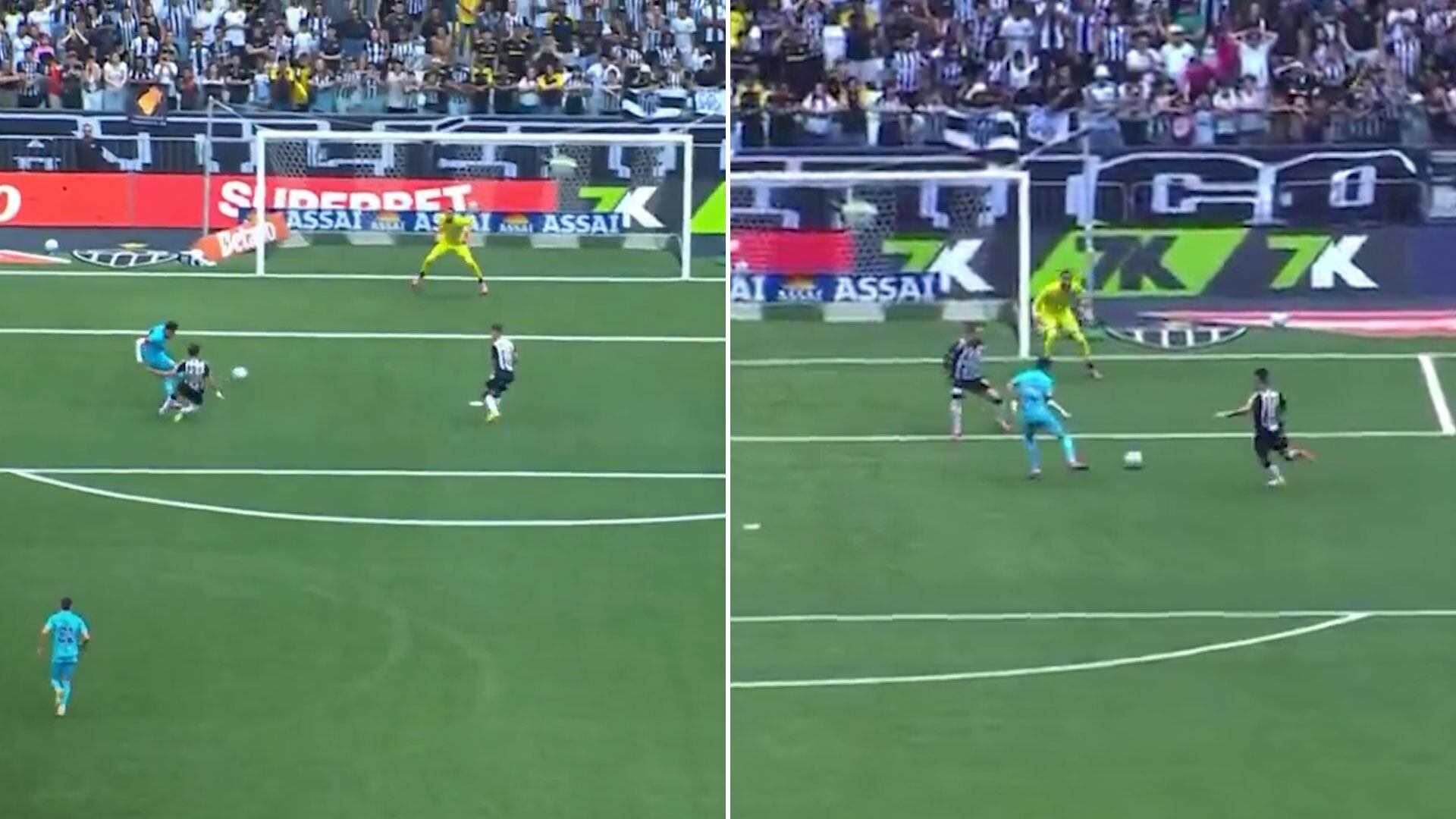 Los dos fallos de Neymar dentro del área del Mineiro