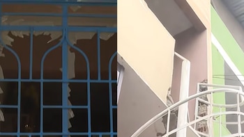 La explosión destruyó vidrios, puertas y parte de las fachadas, además de afectar la caja principal del servicio de gas domiciliario - Créditos: Captura de pantalla de Latina.