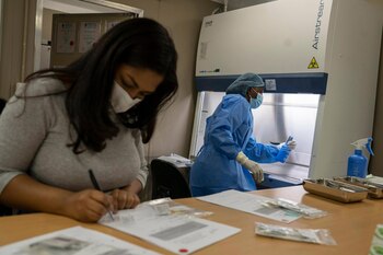 Farmacéuticos del centro Desmond Tutu.