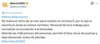 Avance en tiempo real de las diversas líneas del Sistema de Transporte Público (STC) capitalino