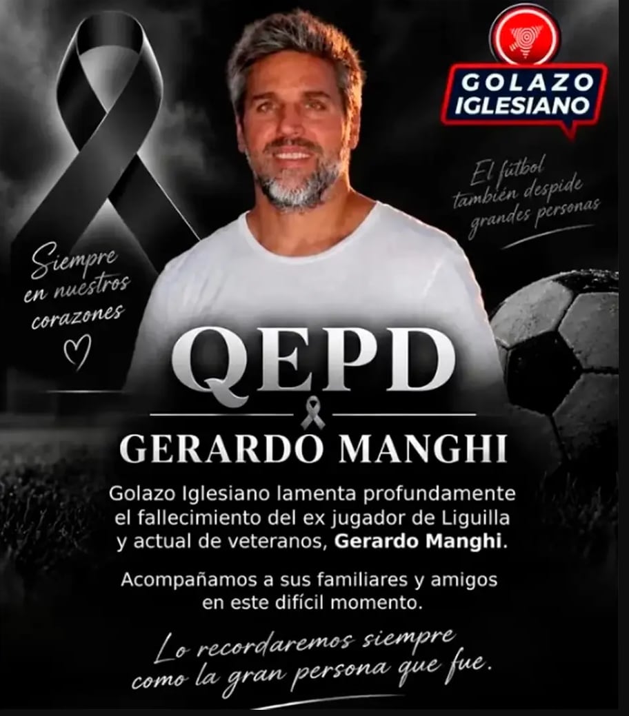 El comunicado que expresa las condolencias por el fallecimiento de Gerardo Manghi