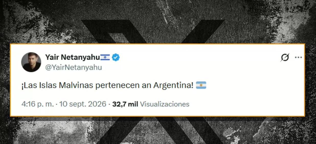 Yair Netanyahu respaldó el reclamo argentino sobre las Islas Malvinas con un mensaje publicado en redes sociales (X)