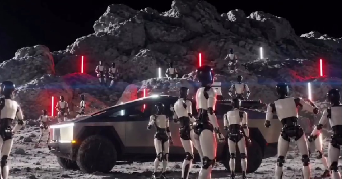 El video que hace real el sueño de Elon Musk: robots Optimus de Tesla colonizando la Luna