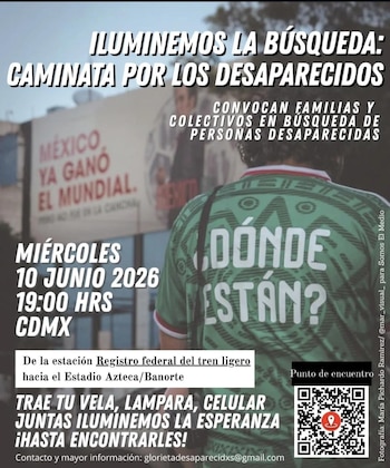 Da Glorieta dos desaparecidos convocaram que a ação fosse realizada no Estádio Azteca na noite de 10 de junho.
