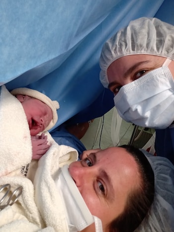 Minutos después del nacimiento de