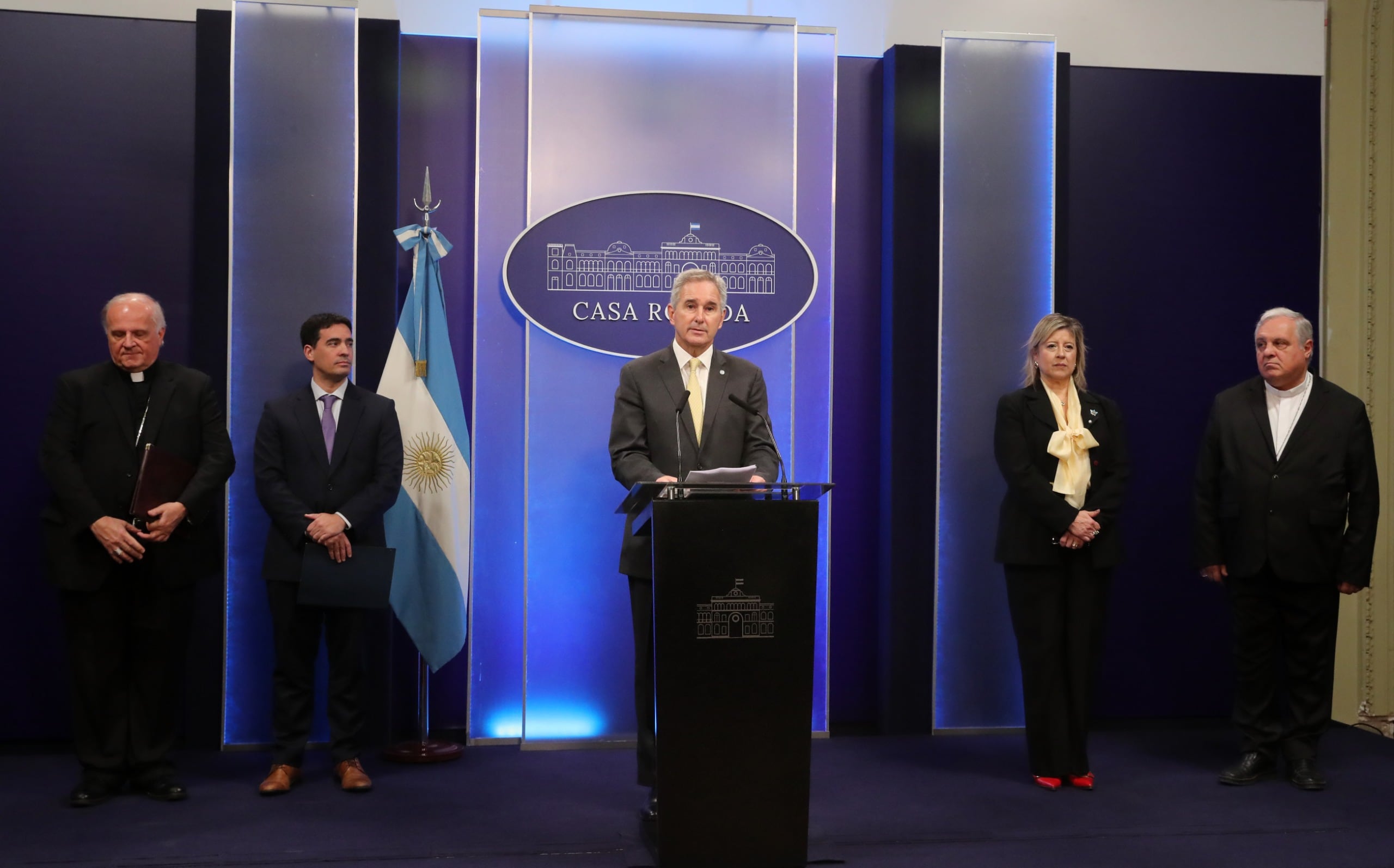 Conferencia oficial en la Casa Rosada por la visita del Papa León XIV